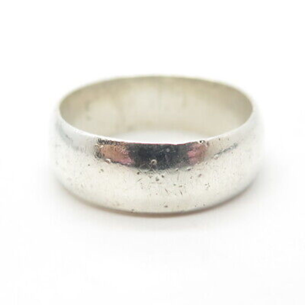 925 Sterling Silver Vintage Classic Band Ring Size 6 - Picture 4 of 8